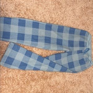 Blue plaid soft pajama pants